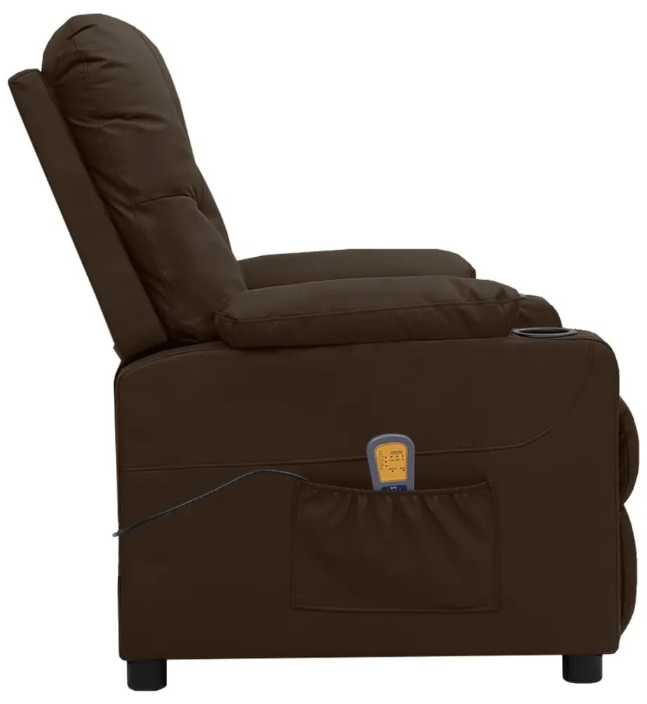Cadeira de massagens couro artificial castanho