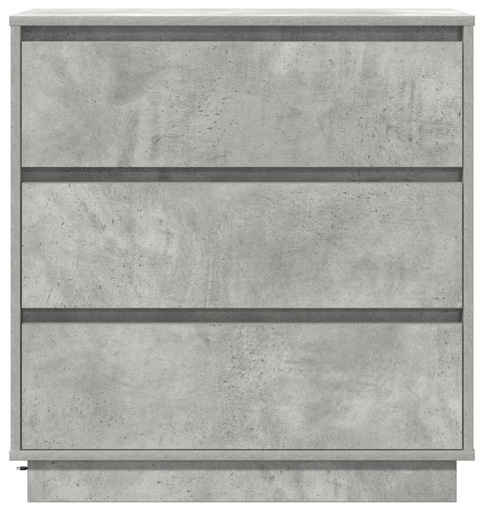 Cômoda de Cabeceira vidaXL com LED Cinza Concreto 71x34,5x75 cm Madeir