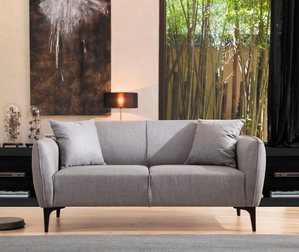 Sofá "Belissimo" de 2 Lugares – Cinzento – 180x95x67 cm – Design Moder