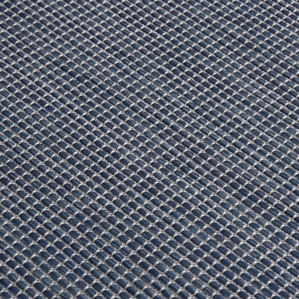 Tapete de tecido plano para exterior 100x200 cm azul