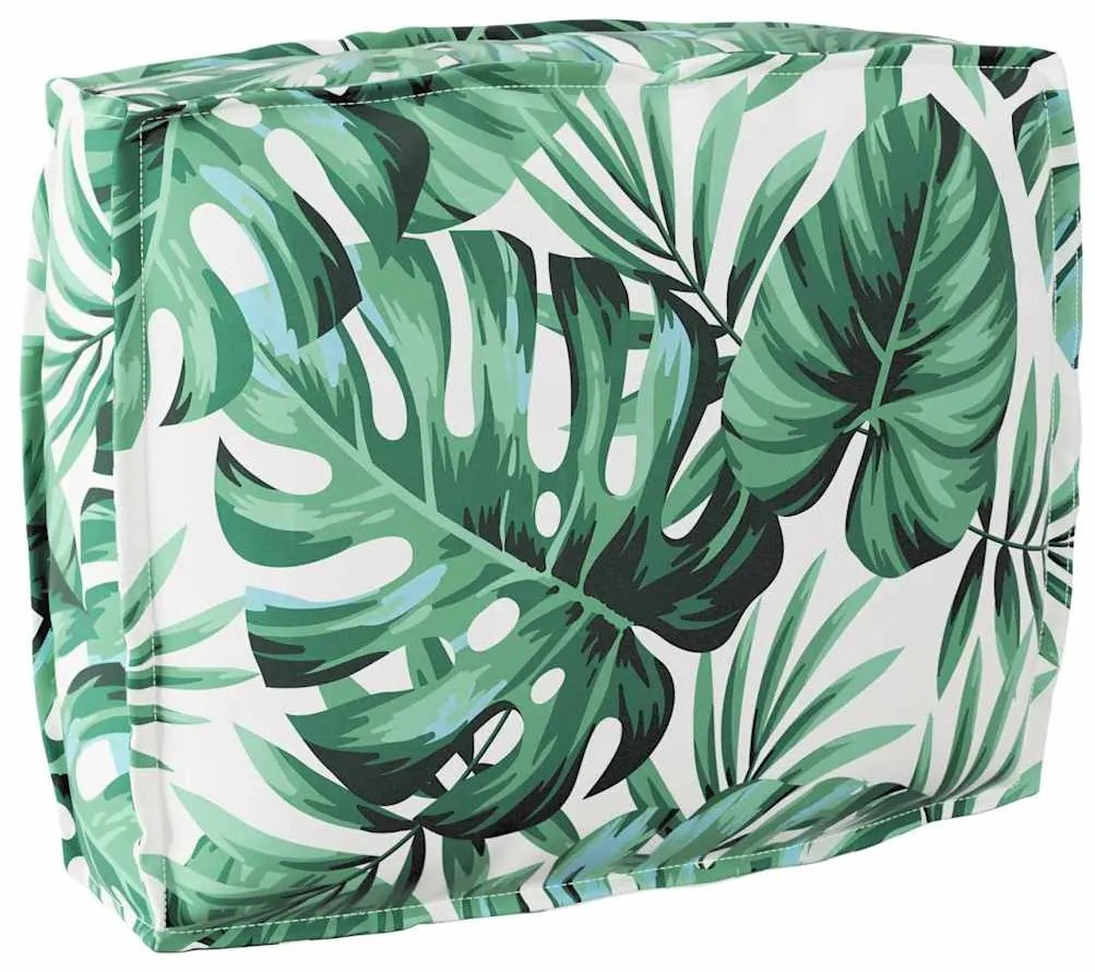 vidaXL Almofada de palete para encosto Floral Padrão de folhas