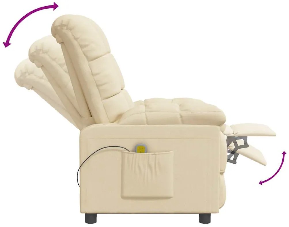 Poltrona de massagens tecido cor creme