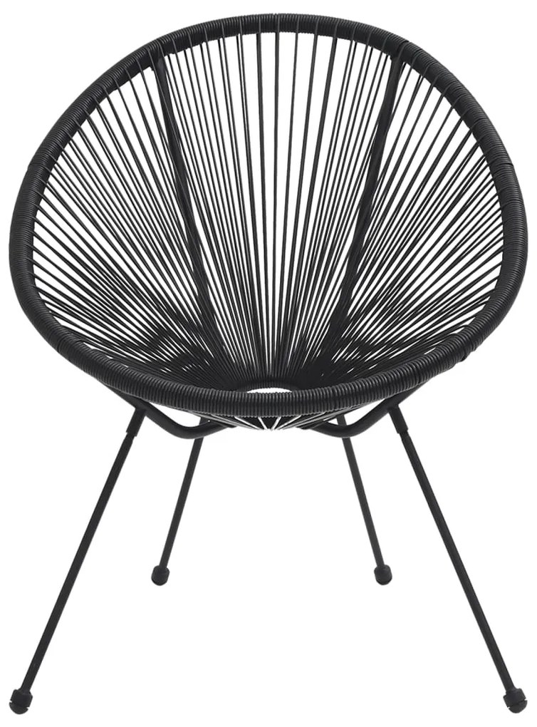 Cadeiras lua para jardim 2 pcs vime preto