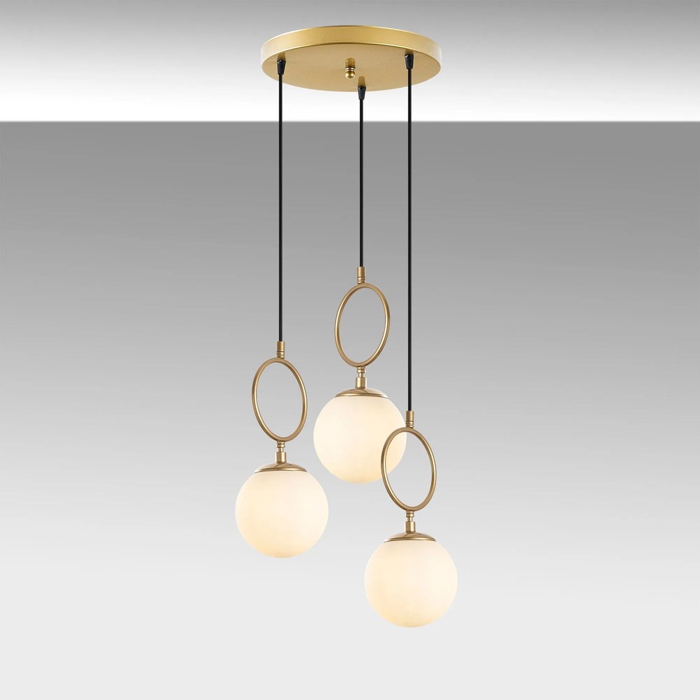 Candeeiro Chandelier Ring – Dourado – 45 cm x 185 cm