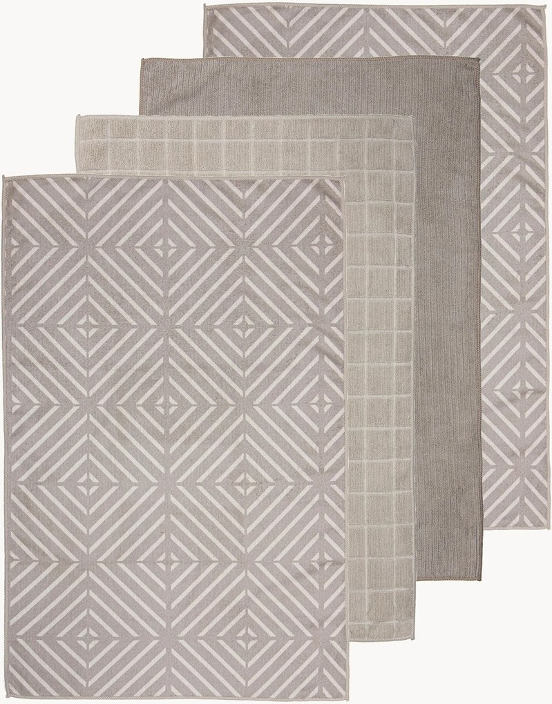 Panos de cozinha em microfibra Benton, conjunto de 4