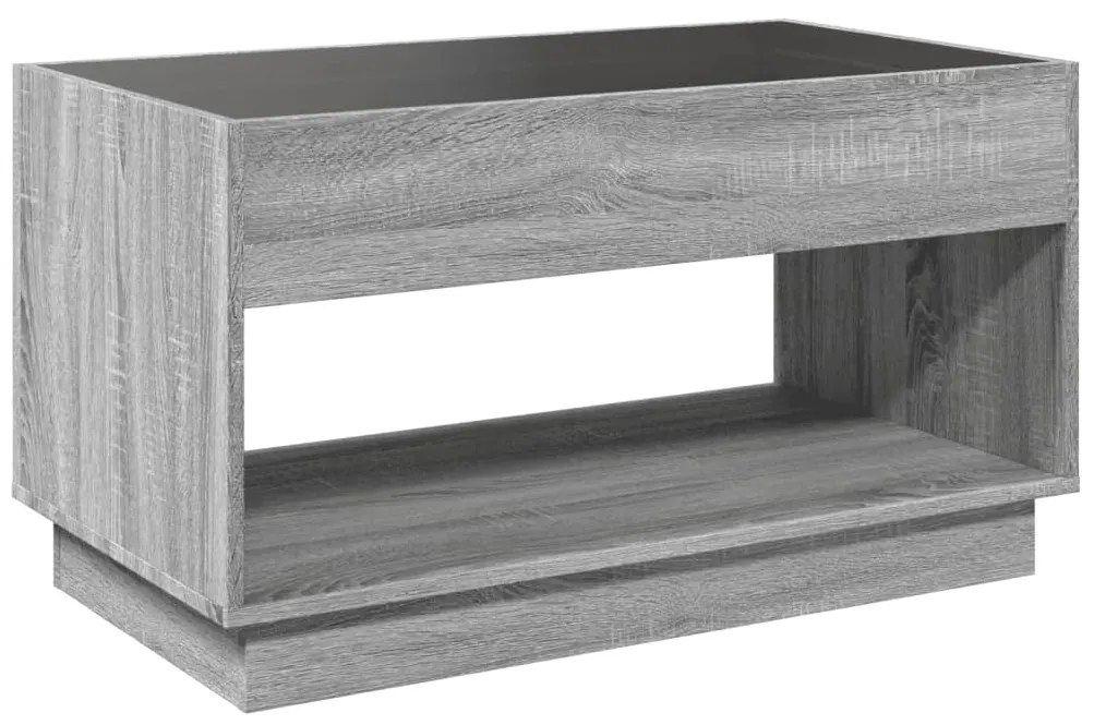 Mesa de centro luzes LED Infinity 90x50x50 cm cinzento sonoma
