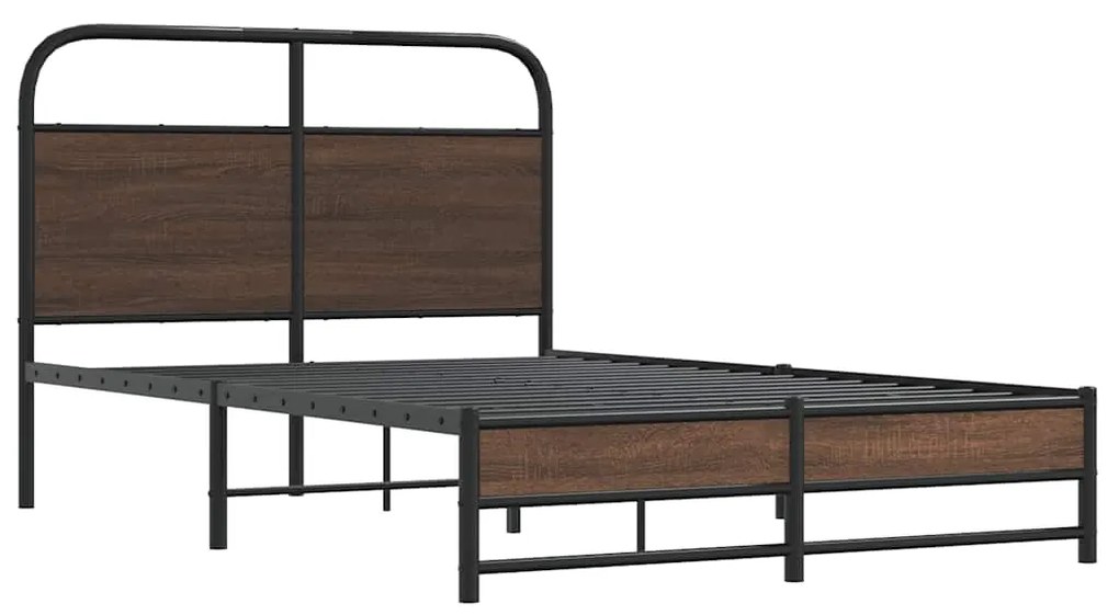 Estrutura cama s/ colchão derivados madeira carvalho castanho