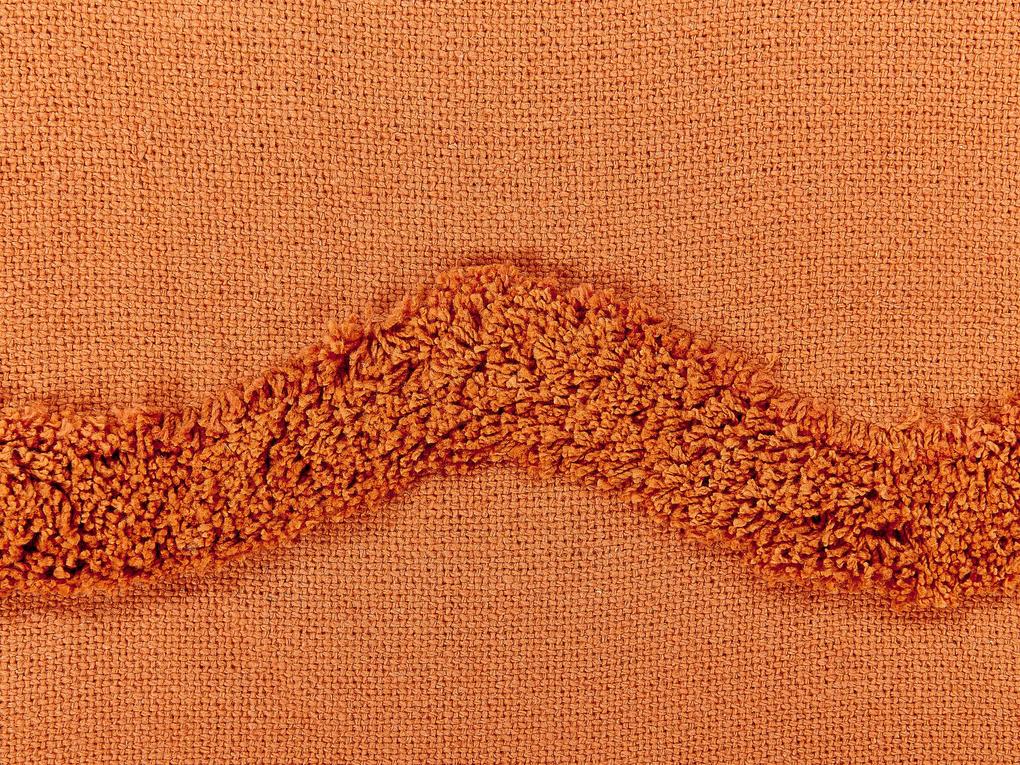 Manta decorativa em algodão laranja 125 x 150 cm KHARI Beliani