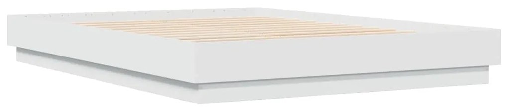 Estrutura de cama com luzes LED 140x200 cm branco