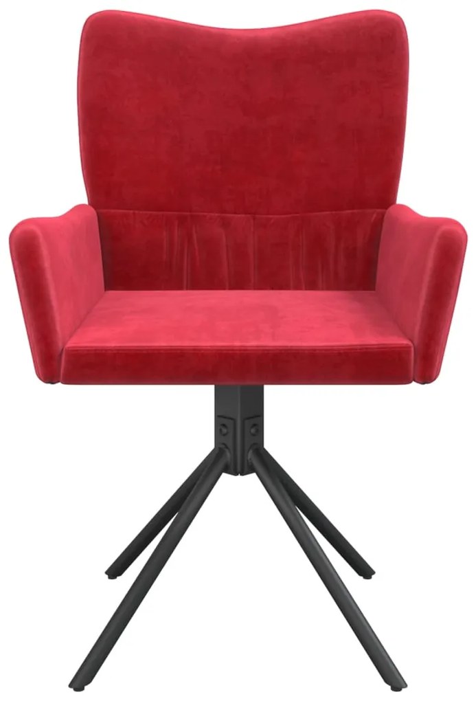 Cadeiras de jantar giratórias 2 pcs veludo vermelho tinto