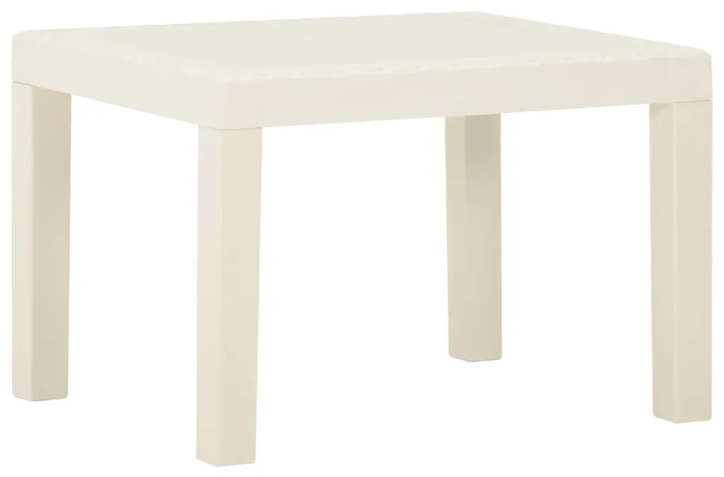 3 pcs conjunto lounge de jardim com almofadões plástico branco