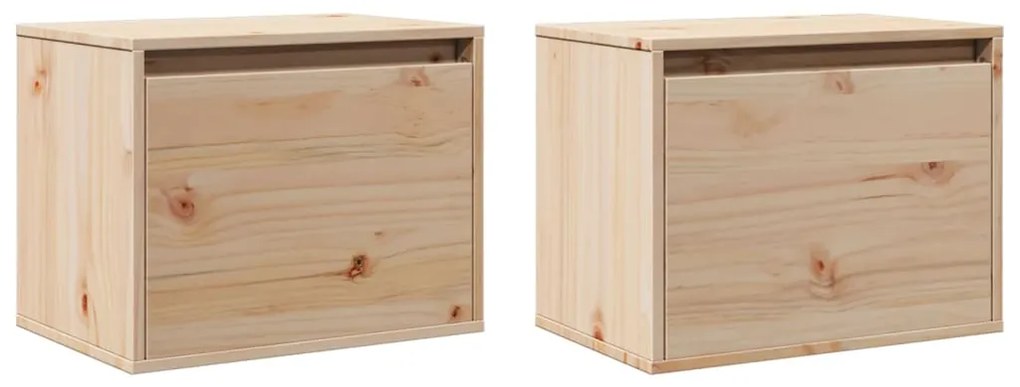 Armários de parede 2 pcs 45x30x35 cm madeira de pinho maciça