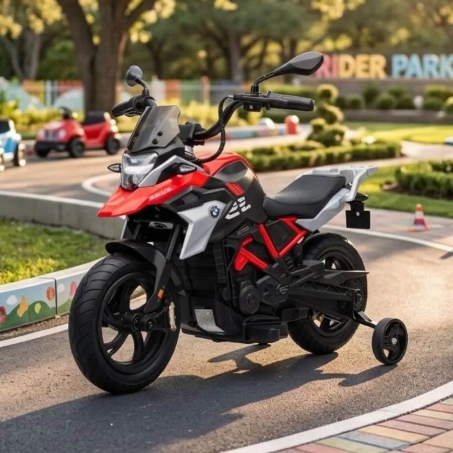 Mota eletrica para Crianças 2 a 5 anos 12V BMW G310GS Rodas EVA, vermelha