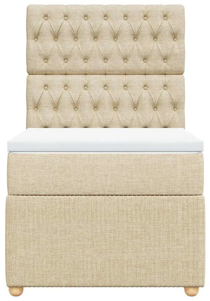 Cama com molas/colchão 90x200 cm tecido cor crème