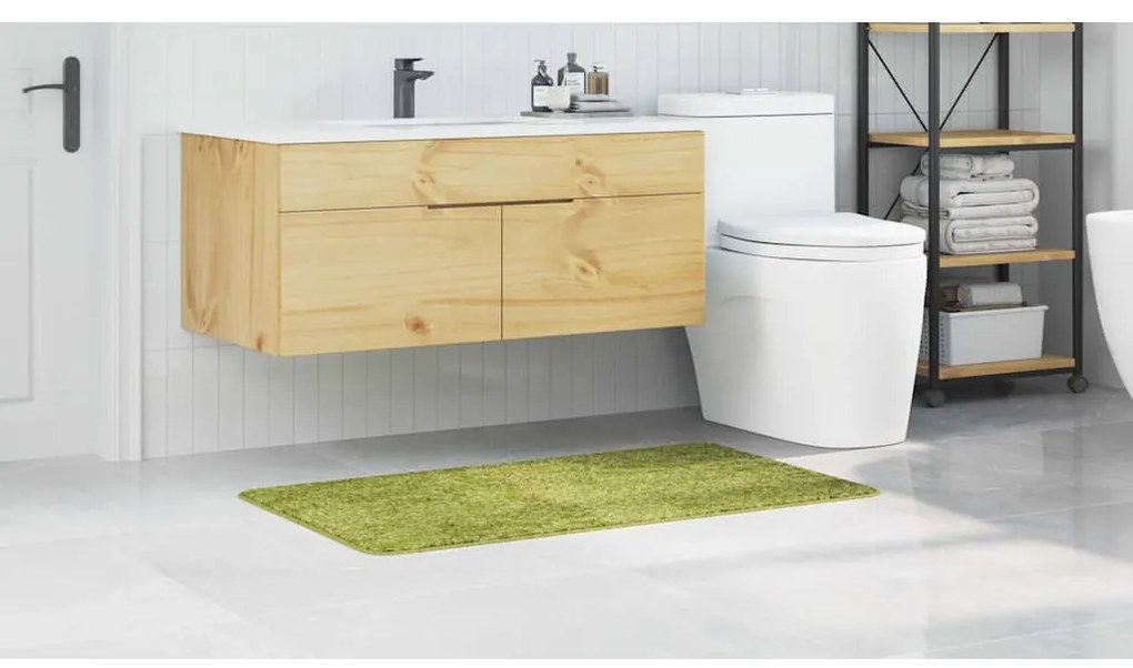 Tapete de Banho Retangular Verde 70x120 cm Polipropileno Antiderrapant