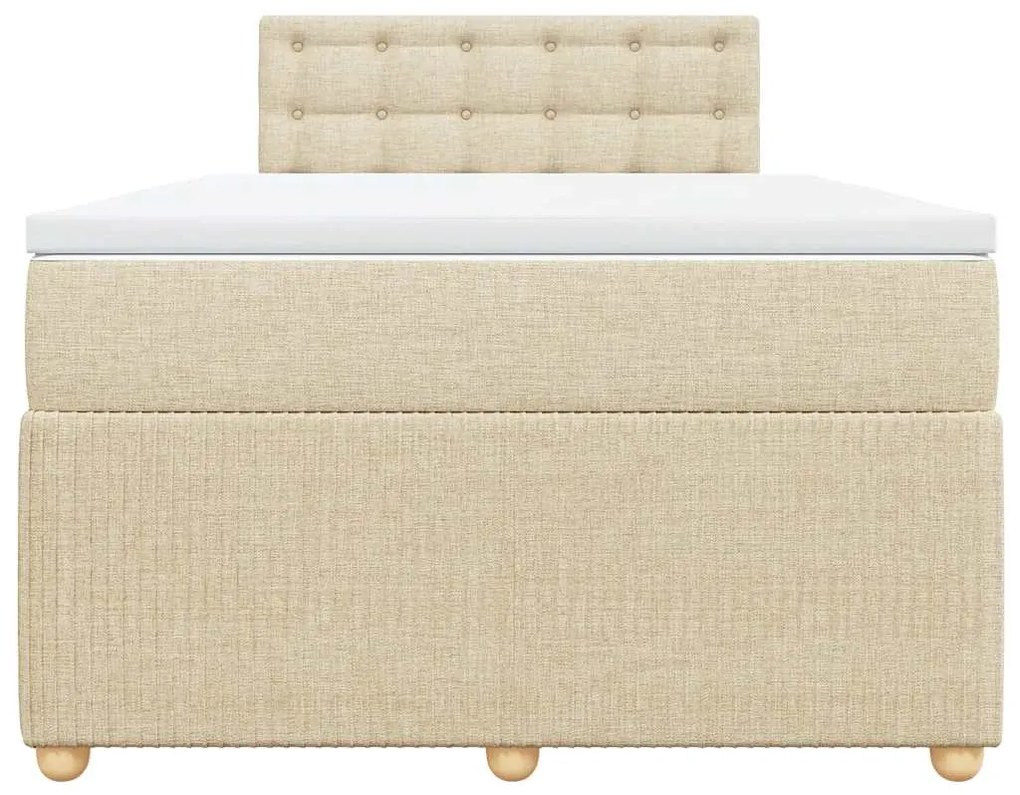 Cama boxspring com colchão 120x190 cm tecido cor creme