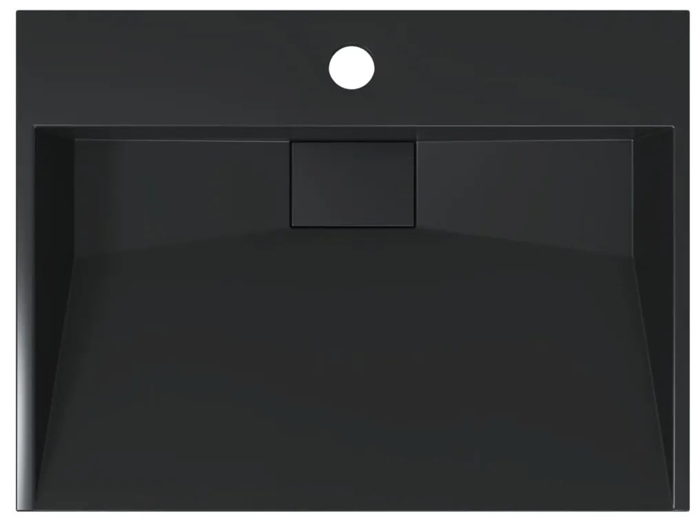 Lavatório 50x38x11 cm mineral/mármore fundido mate preto