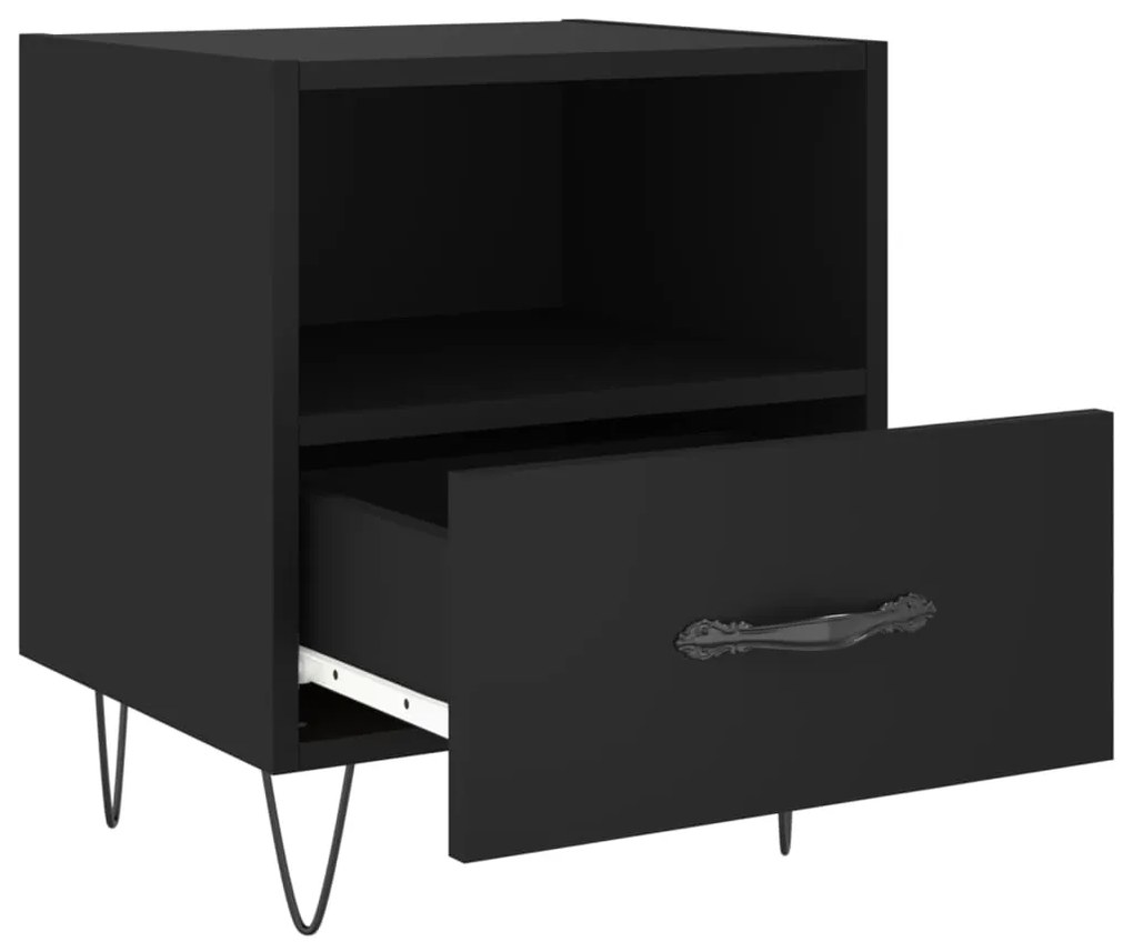 Mesas de cabeceira 2 pcs 40x35x47,5 cm deriv. de madeira preto