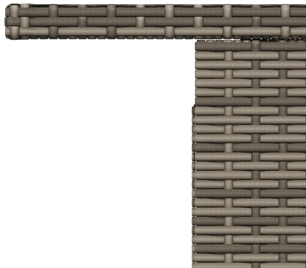 Mesa de jardim com tampo de vidro 100x55x73 cm vime PE cinza