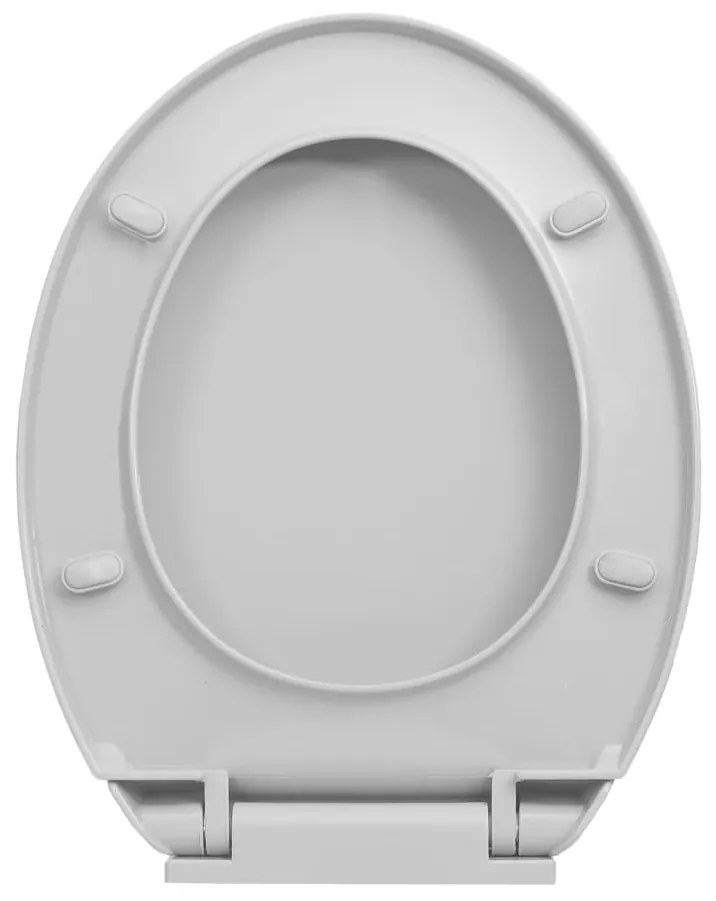 Tampo de sanita oval com fecho suave cinzento-claro