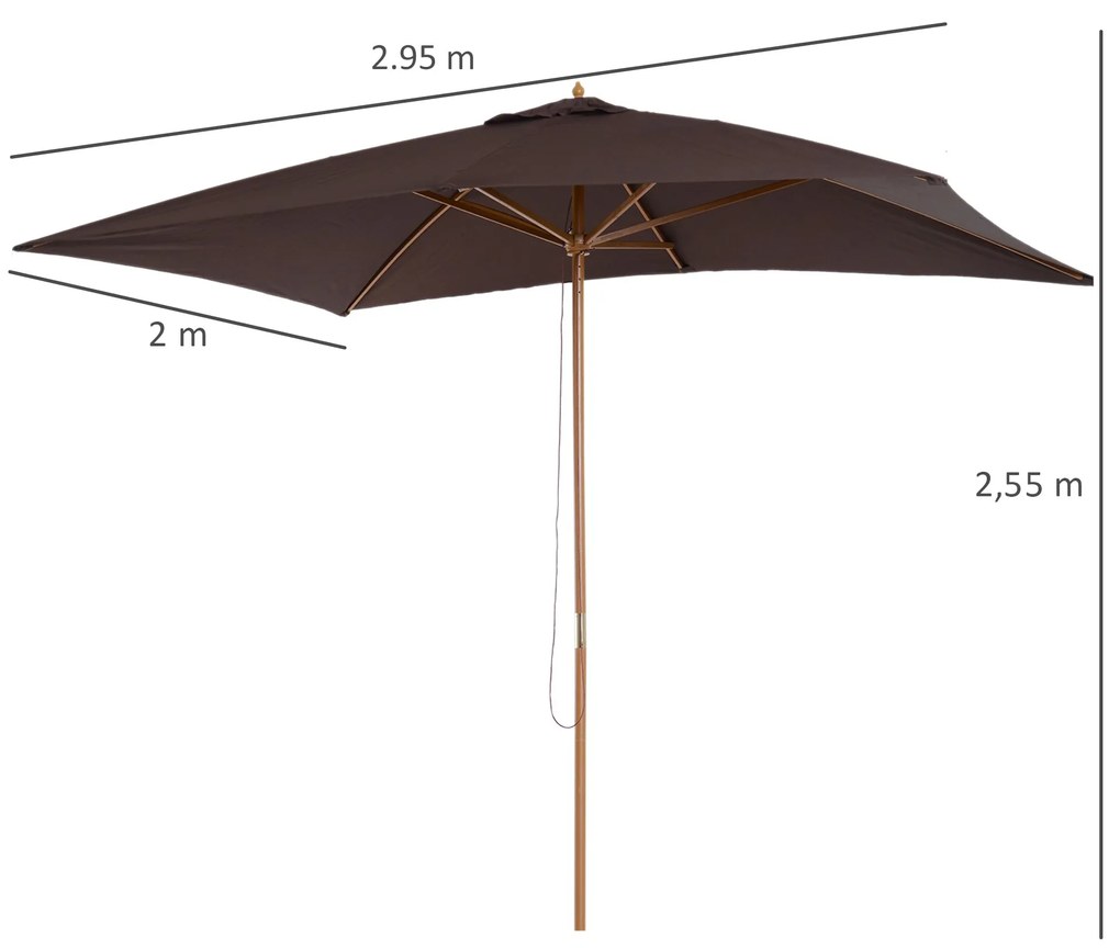 Chapéu de Sol de Jardim com Sistema de Polia Teto Ventilado e Mastro d