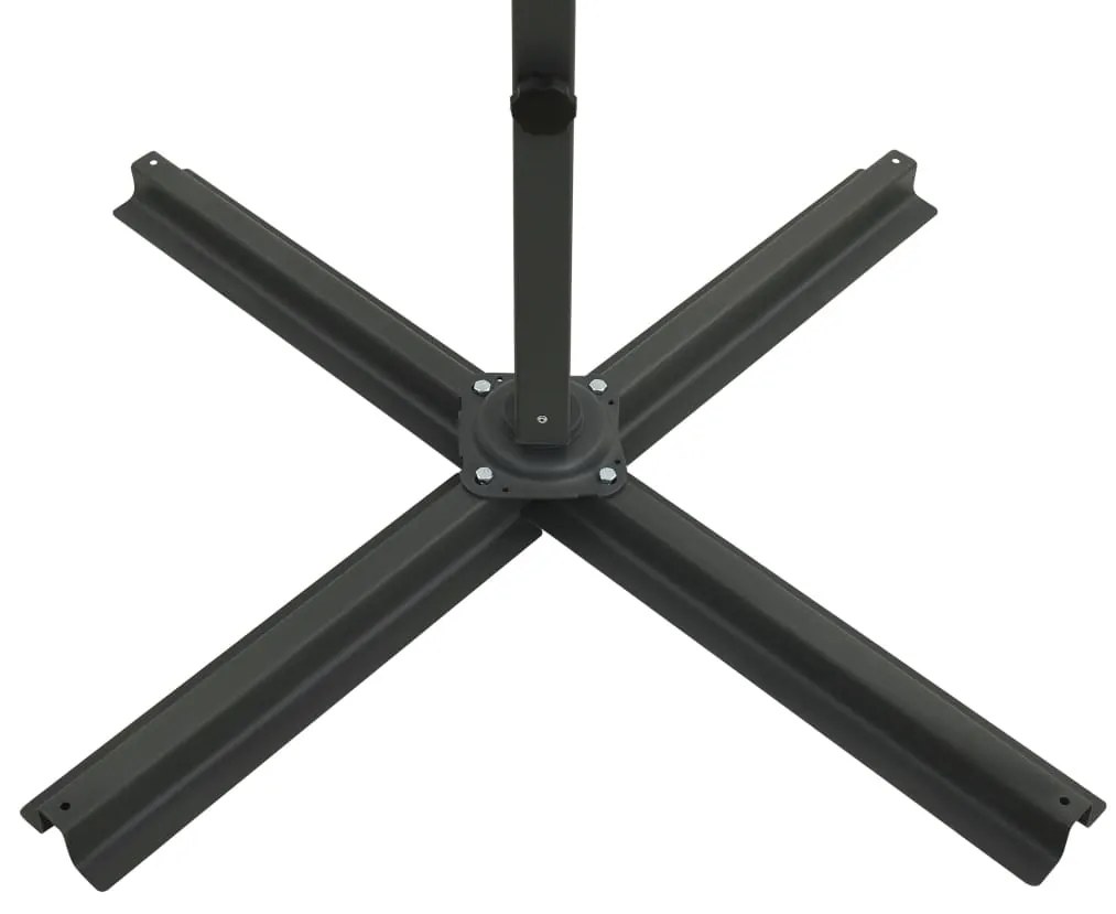 Guarda-sol jardim cantilever c/ poste e luzes LED 250 cm verde