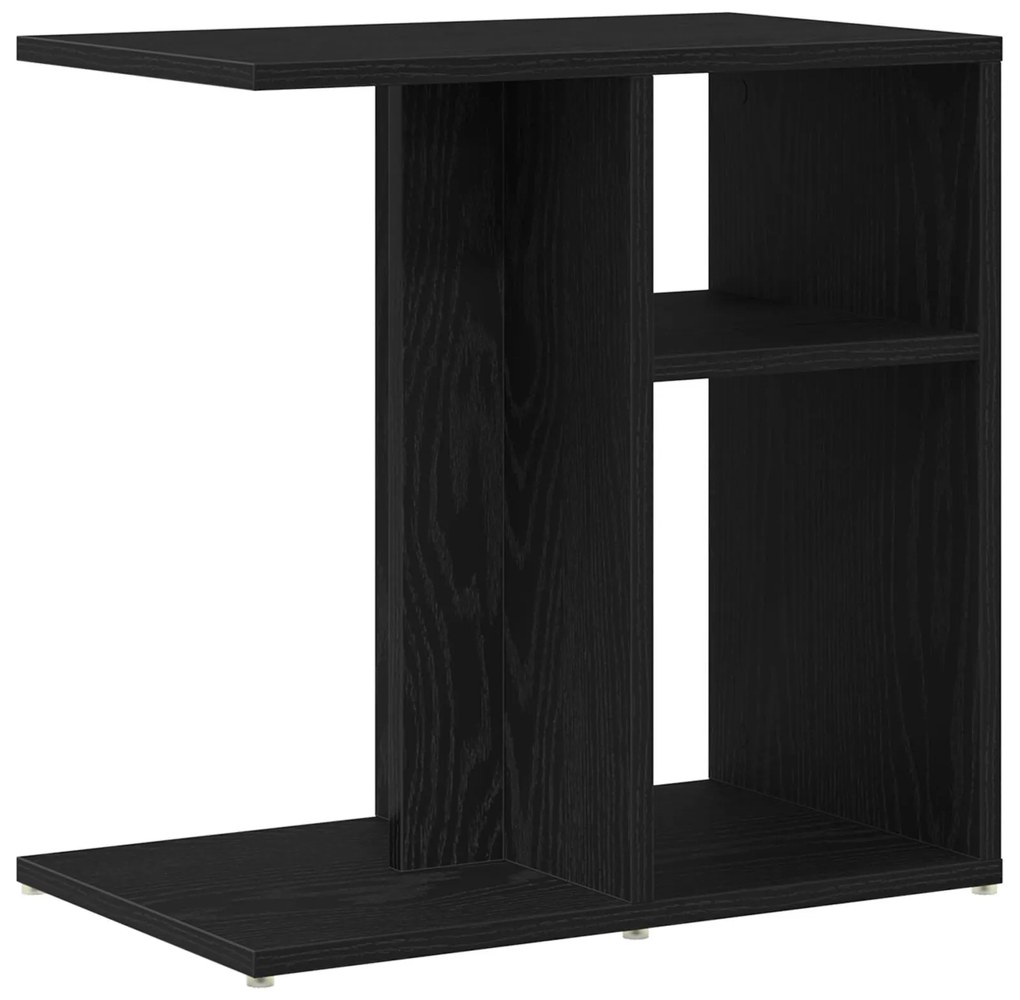 Mesa de Apoio vidaXL Preta em Madeira de Carvalho 50x30x50 cm