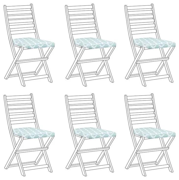 Conjunto de 6 almofadas para cadeira com padrão de diamante verde e branco TOLVE Beliani