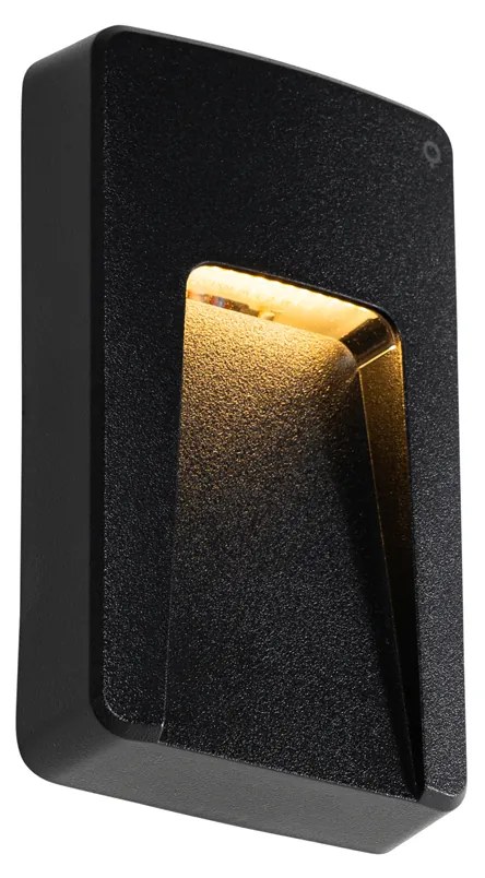 Conjunto de 6 Candeeiros de Parede Exteriores Retangulares Pretos com LED IP65 - Gem Moderno