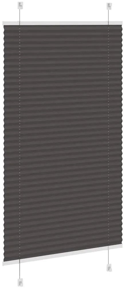 Preto Plissada Cega 80x150 cm Largura Tecido 79,4 cm Poliéster