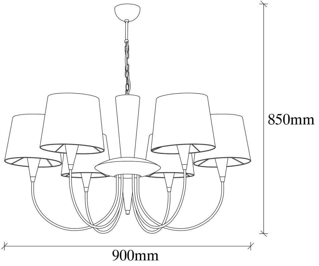 Chandelier Pardo – Preto – Diâmetro 90 cm, Altura 85 cm
