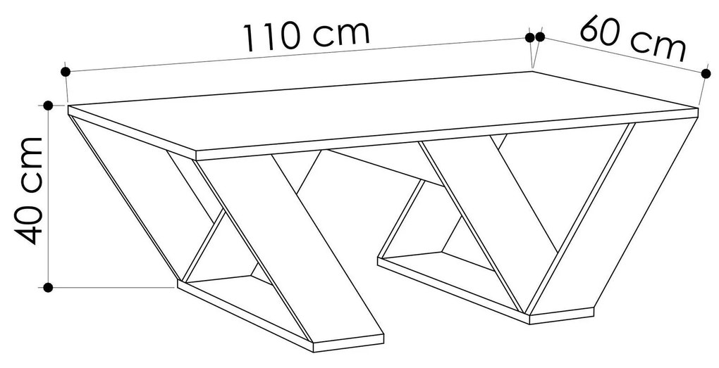 Mesa de Centro Pipra – Branco – 110x40x60 cm