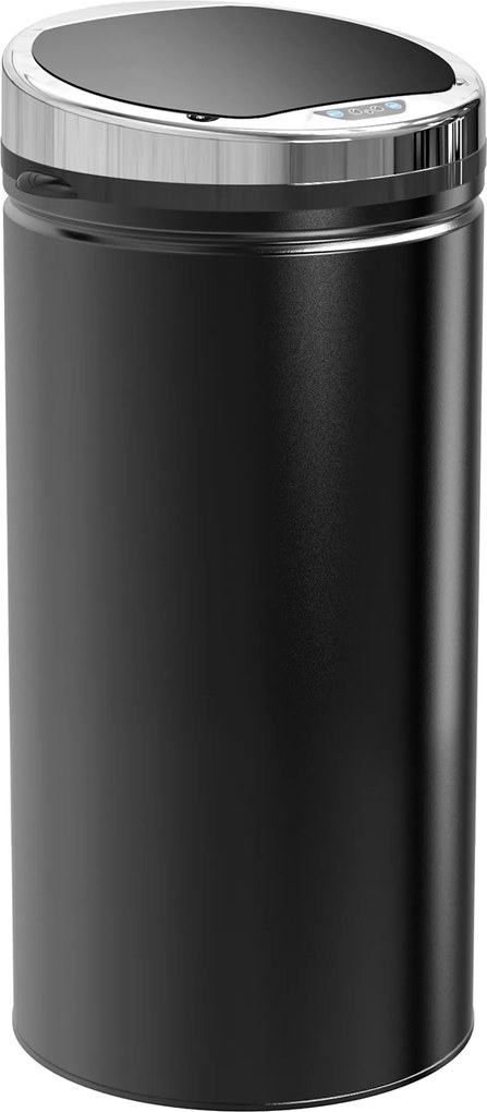 HOMCOM Balde de Lixo Inteligente de Aço Inoxidável 42L Sensor de Movimento e Balde Interno Removível 30,5x30,5x68 cm Preto | Aosom Portugal