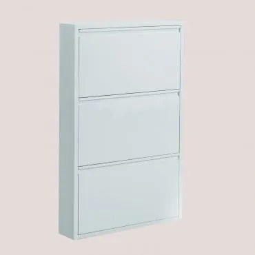 Sapateira De Aço Logan Cinza Névoa & 3 Portas - Sklum