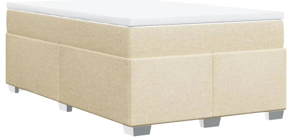 Cama boxspring com colchão 120x190 cm tecido cor creme