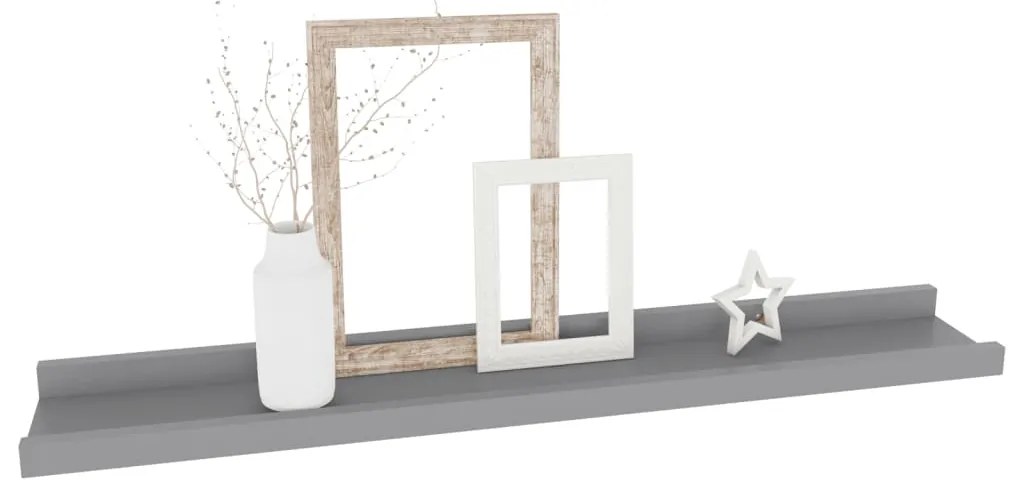 Prateleiras de parede 4 pcs 60x9x3 cm cinzento