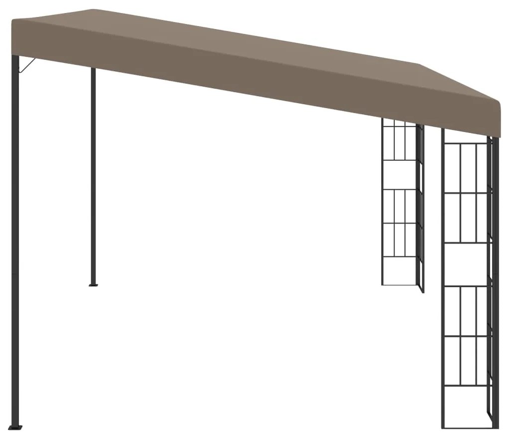 Gazebo de montagem na parede 4x3 m tecido cinzento-acastanhado