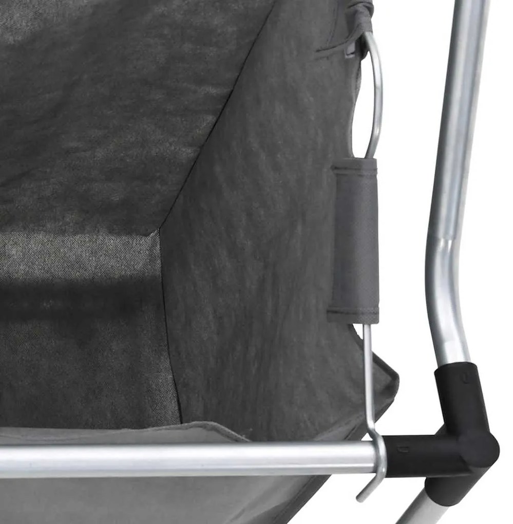 Cesto para roupa suja com rodas 3 compartimentos cinzento