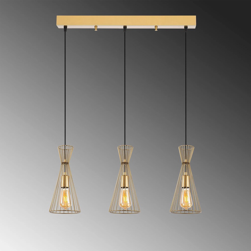 Candeeiro Teltom – Ouro Brilhante – 68 x 15 x 125 cm