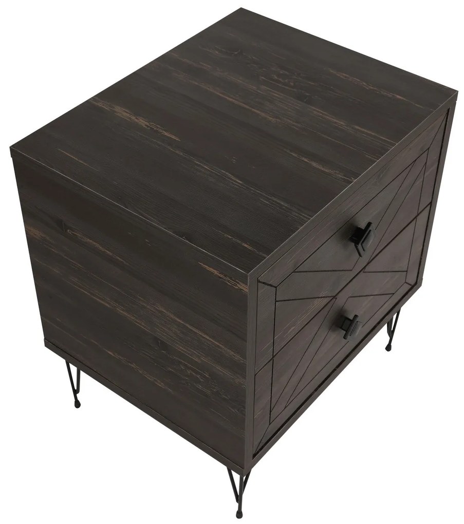 Mesa de Cabeceira Luna – Castanho Escuro – 50x55x40 cm