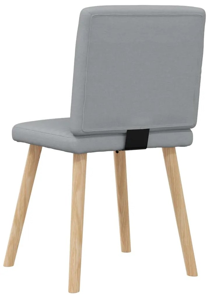 Cadeiras de jantar 6 pcs tecido cinzento-claro