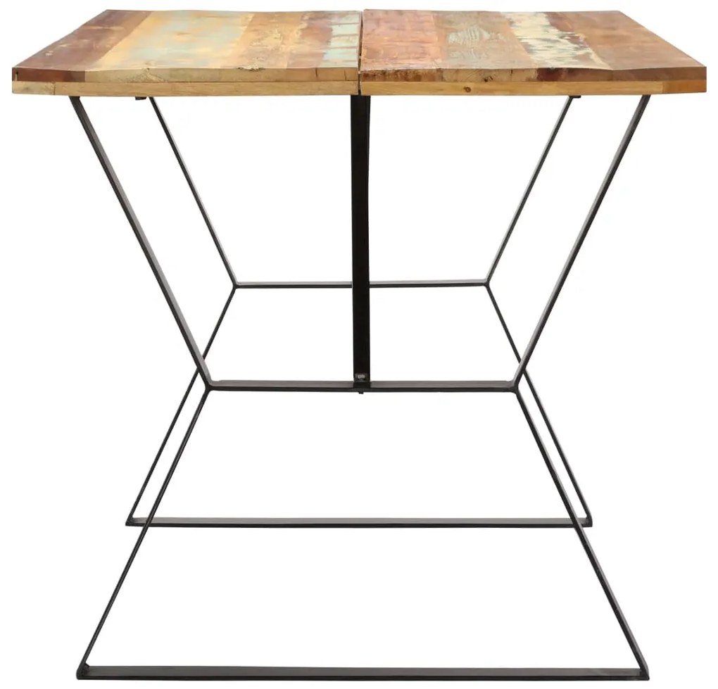 Mesa de jantar 140x80x76 cm madeira recuperada maciça