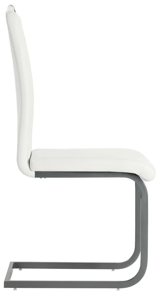 Cadeiras de jantar cantilever 2 pcs couro artificial branco