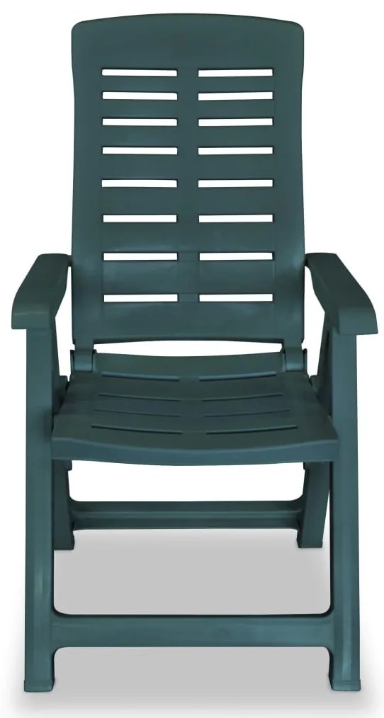 Cadeiras de jardim reclináveis 2 pcs plástico verde