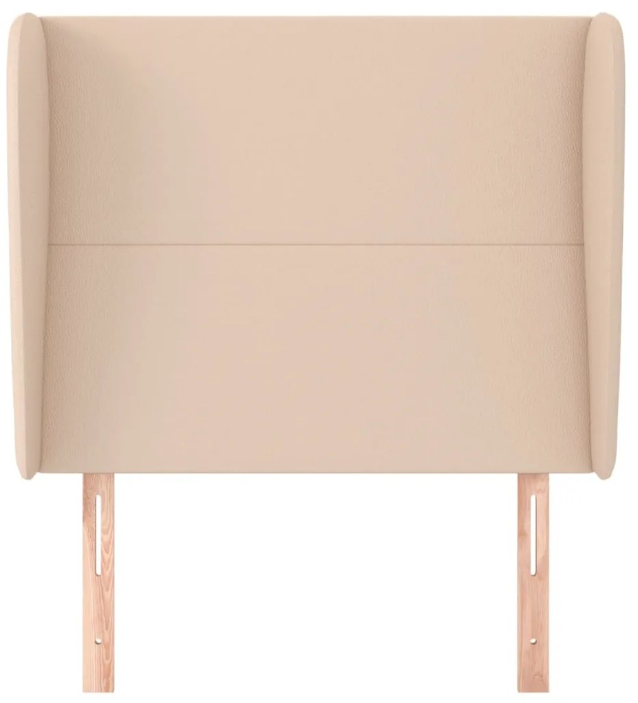 Cabeceira cama c/ abas couro artif. 93x23x118/128 cm cappuccino