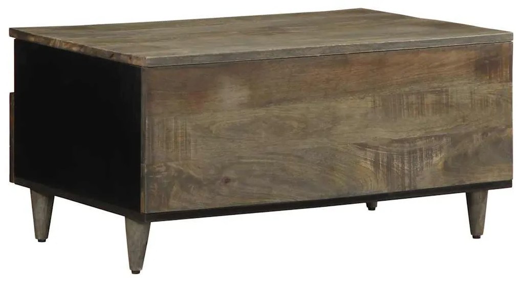 Mesa centro cinzento claro 80x54x40 cm madeira mangueira maciça