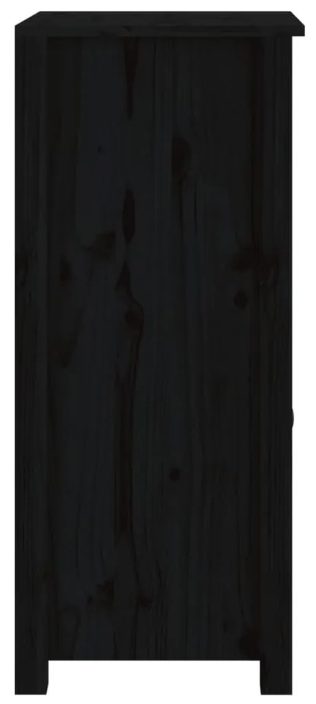 Aparador 40x35x80 cm madeira de pinho maciça Preto