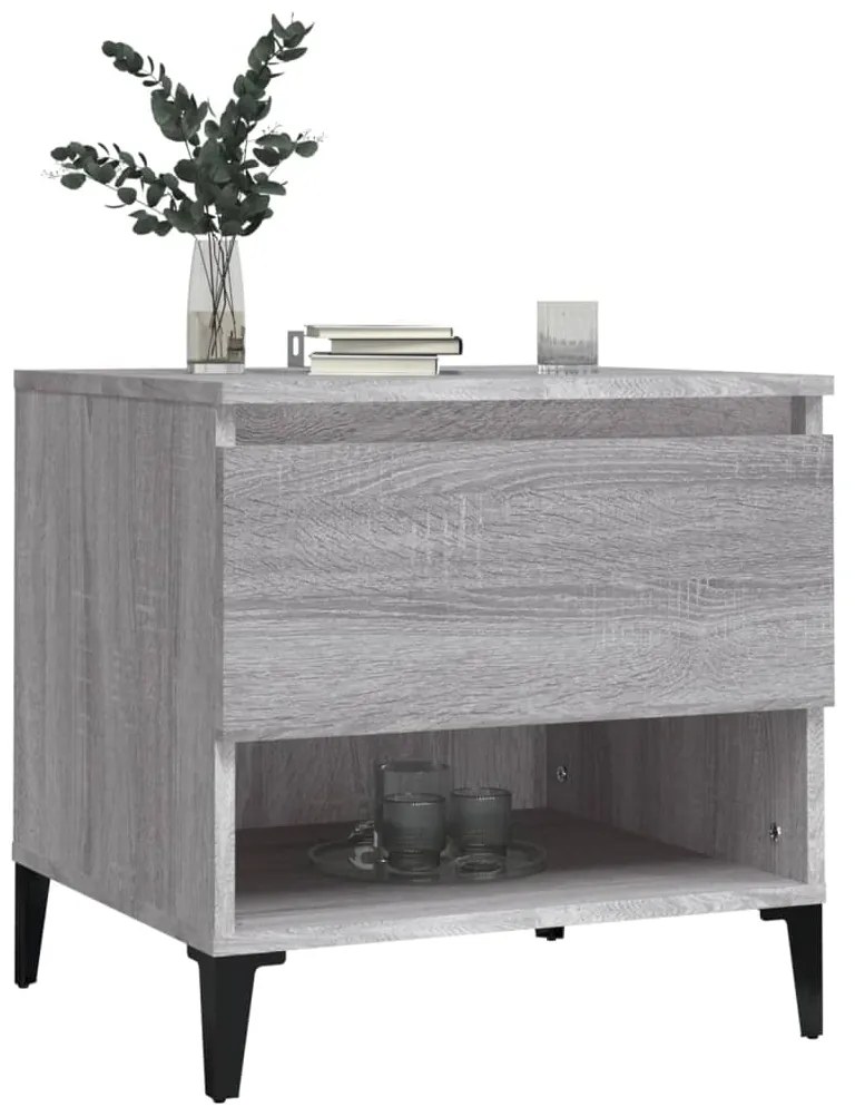 Mesas de apoio 2 pcs 50x46x50 cm deriv. madeira cinzento sonoma