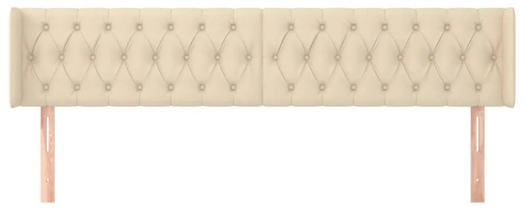 Cabeceira de cama c/ abas tecido 183x16x78/88 cm creme