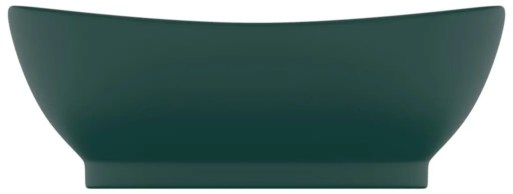 Lavatório luxuoso oval 58,5x39 cm cerâmica verde-escuro mate